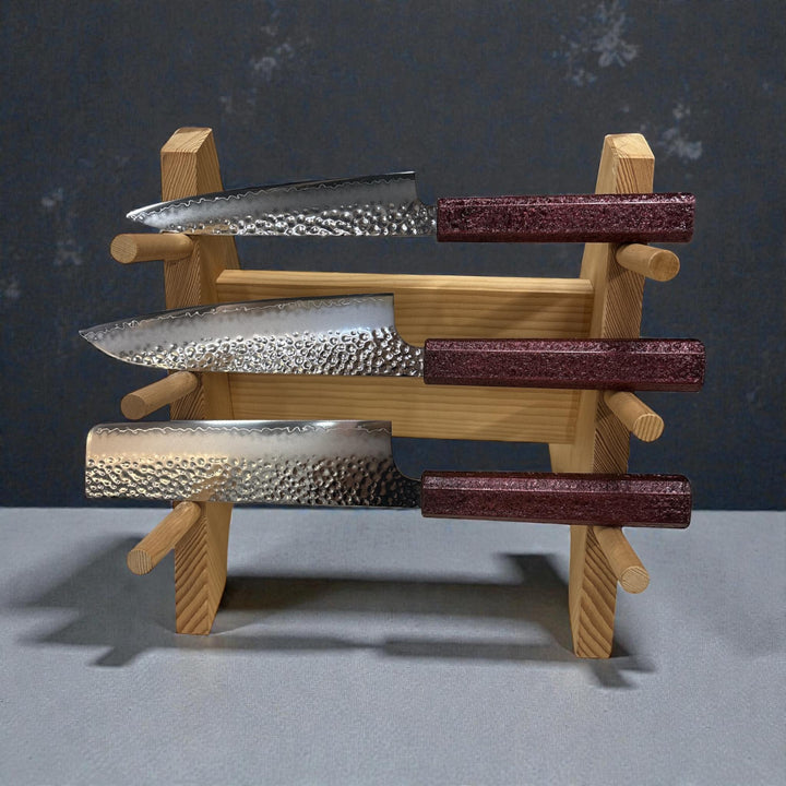 Seki Kanetsugu SHIUN 3-Piece Knife Set - Red (No Stand)