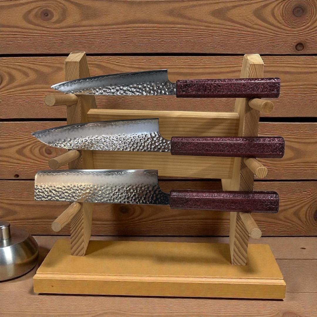 Seki Kanetsugu SHIUN 3-Piece Knife Set - Red (No Stand)