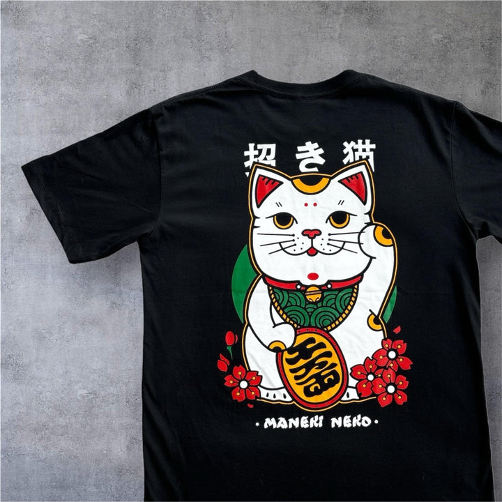 100% Cotton T-Shirt - Maneki-Neko Green