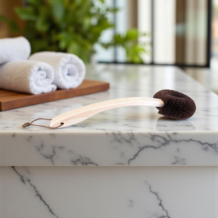 TAKADA Handmade Body Brush with Long Cypress Handle