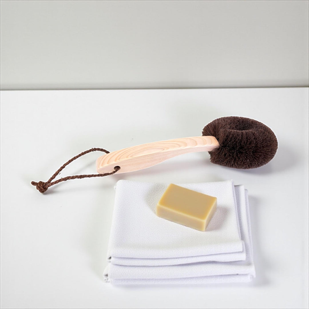 TAKADA Handmade Body Brush with Short Cypress Handle