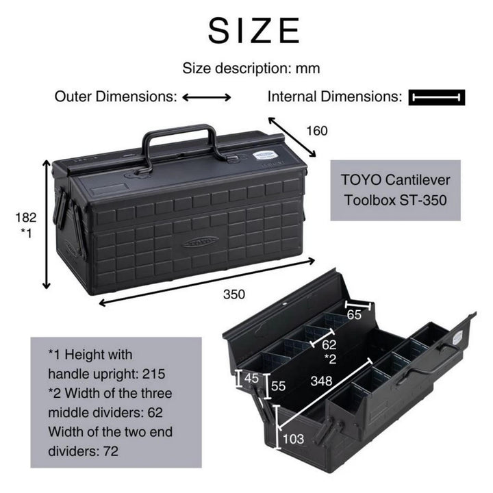 TOYO Cantilever Toolbox ST-350 - Red