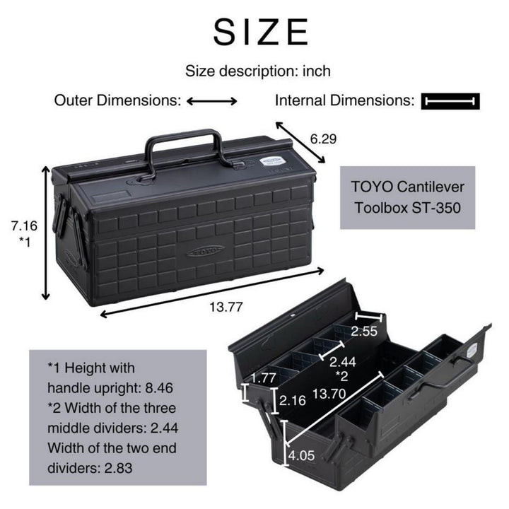 TOYO Cantilever Toolbox ST-350 - Blue