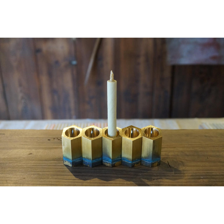 HAZE - Hexagonal Brass Candle Stand